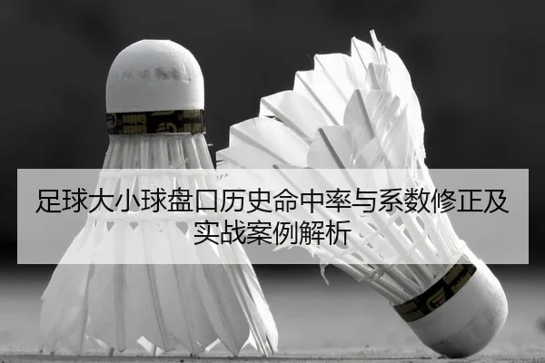 足球大小球盘口历史命中率与系数修正及实战案例解析